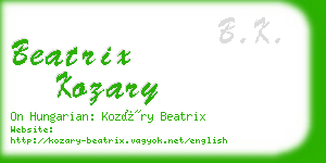 beatrix kozary business card